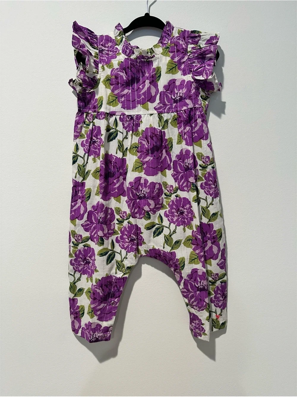 New Pink Chicken Baby Girls Jennifer Jumper Purple Peonies 12-18 months